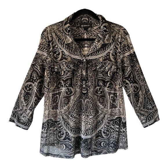 I.N.C. International Concepts Plus Size Sheer 1/2 Button Up Shirt Size 2X - Picture 1 of 8